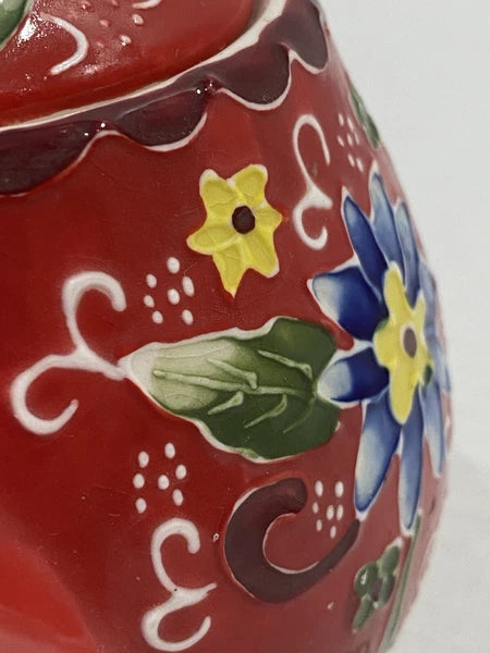 T2 Teapot Flower Power Red