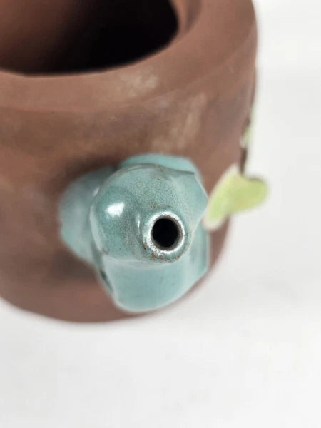 Chinese Polychrome Enameled Yixing Tea Pot Small