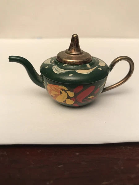 Minature Tole Enamel English dollhouse  Teapot