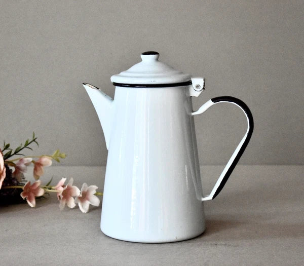 Vintage Enameled Coffee Kettle Tea Pot Home Decor Vintage Decor