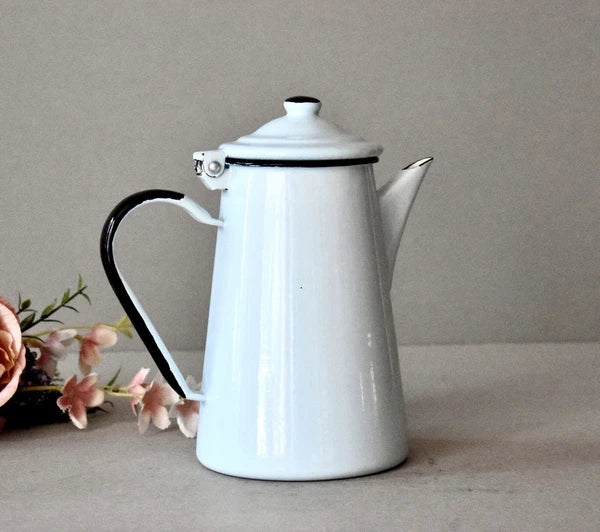 Vintage Enameled Coffee Kettle Tea Pot Home Decor Vintage Decor