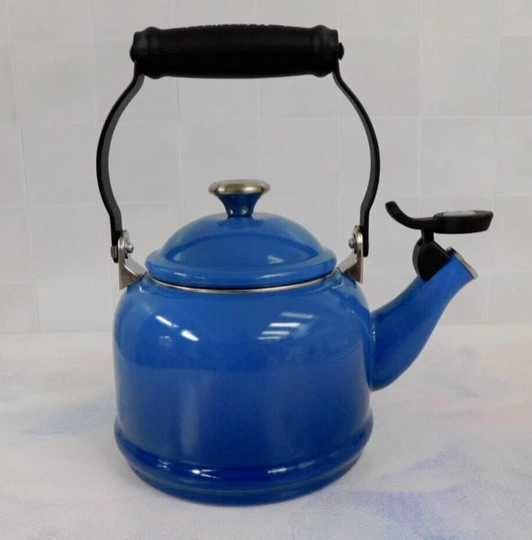 Le Creuset Enamel on Steel 1.25 Quart Demi Tea Kettle, Marseille Blue - New