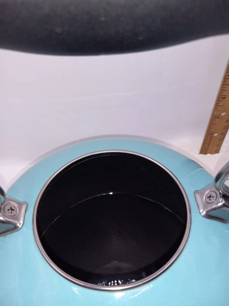Chantal Whistling Tea Kettle 2 Qt Stovetop Enamel Turquoise Aqua Teapot