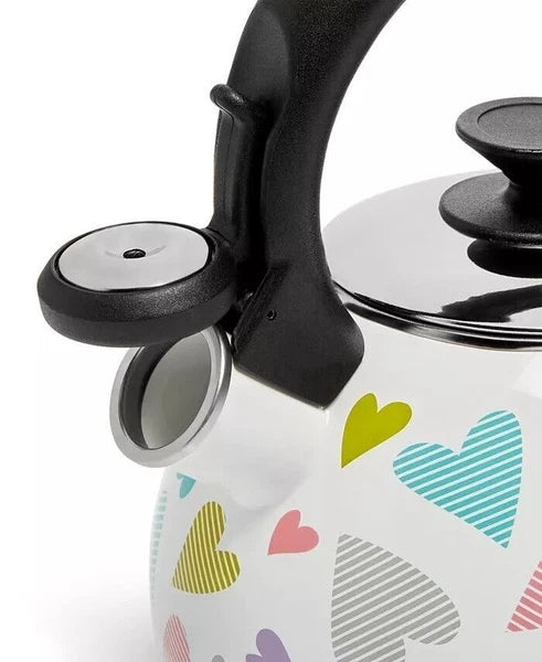 THE CELLAR Enamel on Steel Heart Tea Kettle NEW in Open Box