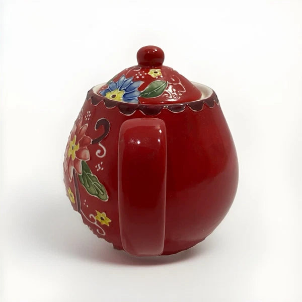 T2 Teapot Flower Power Red