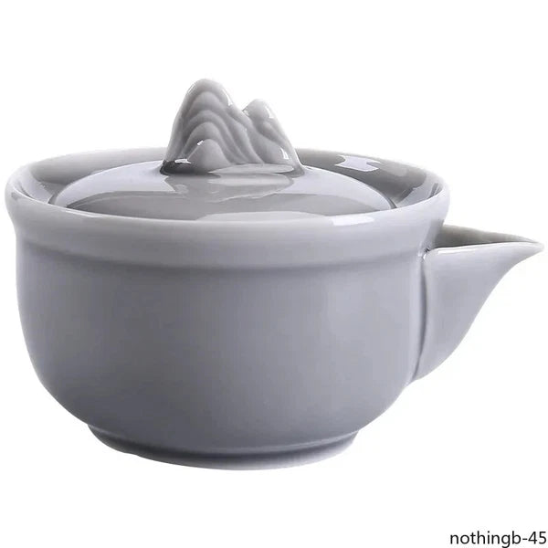 Ice Gray Enamel Pot Ceramic Teapot Teacup Handmade Iceberg Tureen Make Ceramic