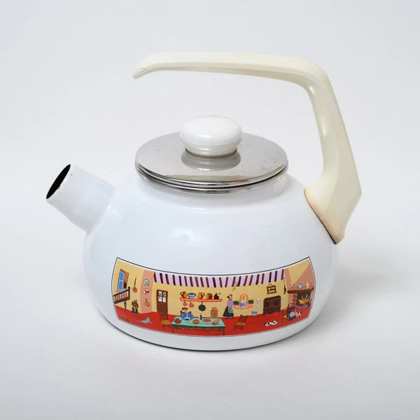 Villeroy & Boch Naif Enamel Tea Pot - Rare Vintage German Kettle Gérard Laplau
