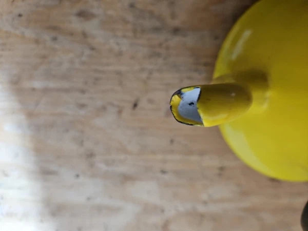 Vintage yellow and black enamel teapot kettle with handle and lid Japan