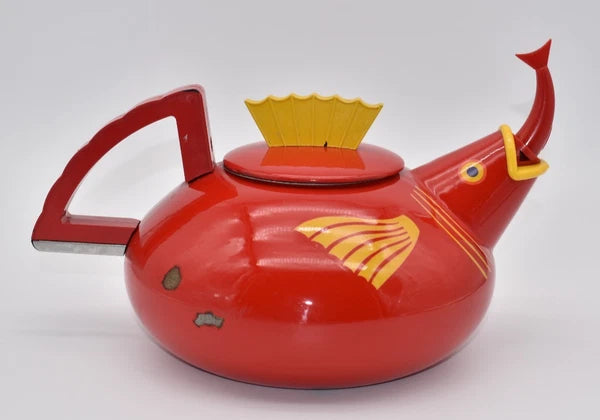 Vintage Copco Under the Sea Red Fish Teapot