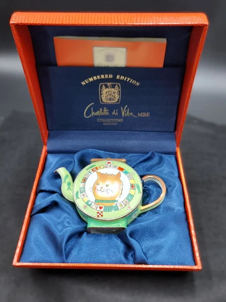 Vintage Charlolte Di Vita Whiskers Kitten Teapot with Original Box