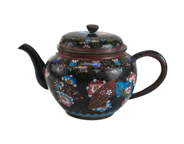 Japanese Cloisonne Enamel and Gold Stone Flakes Teapot, 19th Century