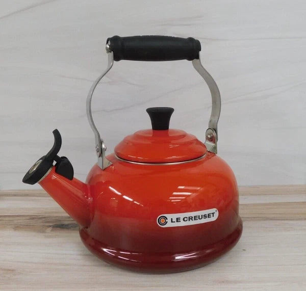 Le Creuset Enamel on Steel 1.7 Quart Classic Whistling Kettle, Cerise Red - New