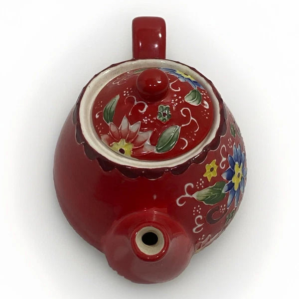 T2 Teapot Flower Power Red