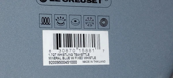 Le Creuset New Enamel On Steel Whistling Tea Kettle 1.7 qt. Mineral Blue