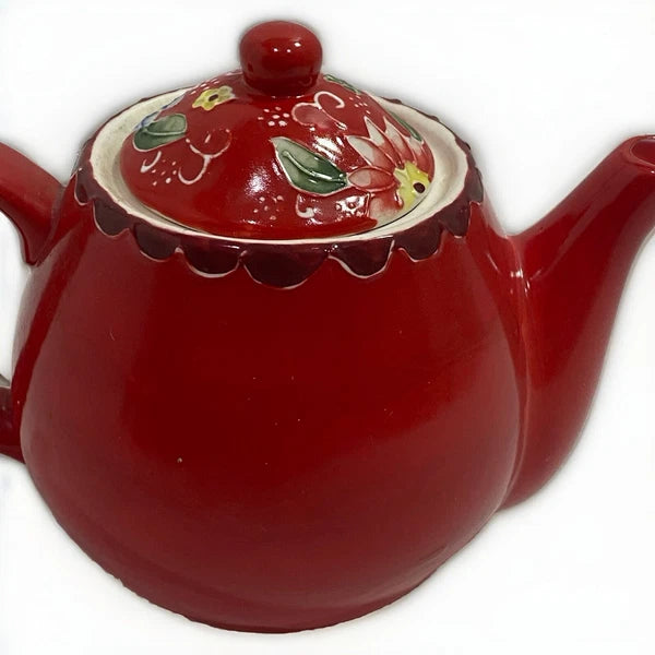 T2 Teapot Flower Power Red