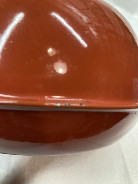 Vintage Teapot Kettle Brown MCM Retro Wooden Handle Japan Coffee Enamel