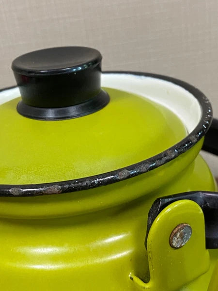 Vintage Enamel Green Primavera Finel Arabia Teapot Kettle 0.6L Kaj Franck