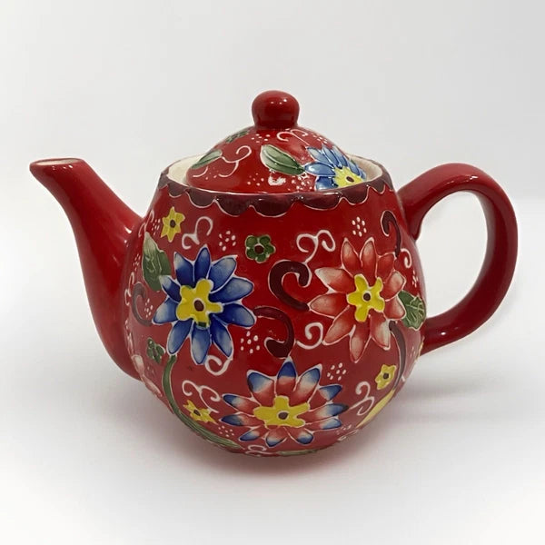 T2 Teapot Flower Power Red