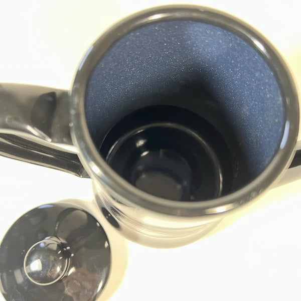 Tsuki Usagi Jirushi Slim Pot 1.2L Black Drip Coffee Tea Kettle Enamel Ware Japan