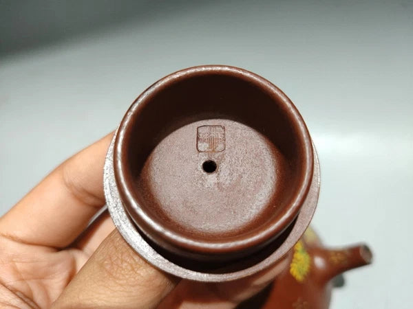 Yixing Zisha Pot Scholarly Aesthetic Kettle Ceramic Enameled Gilded Carved Tiger