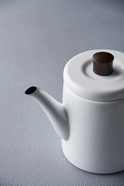 NODA HORO Japanese Enamel KETTLE Pottle 1.5L White PTR-1.5KW Made in JP