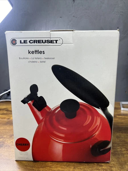 Le Creuset Enamel-on-Steel Halo 1-1/2-Quart Teakettle, Cherry
