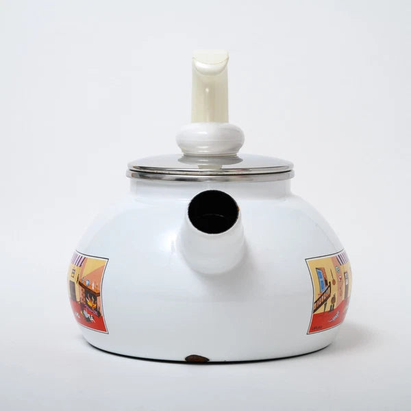 Villeroy & Boch Naif Enamel Tea Pot - Rare Vintage German Kettle Gérard Laplau