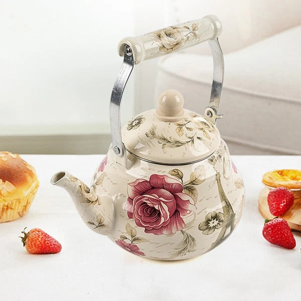 Pear Shaped Pot Travel Porcelain Enamel Tea Kettle Boiling Water