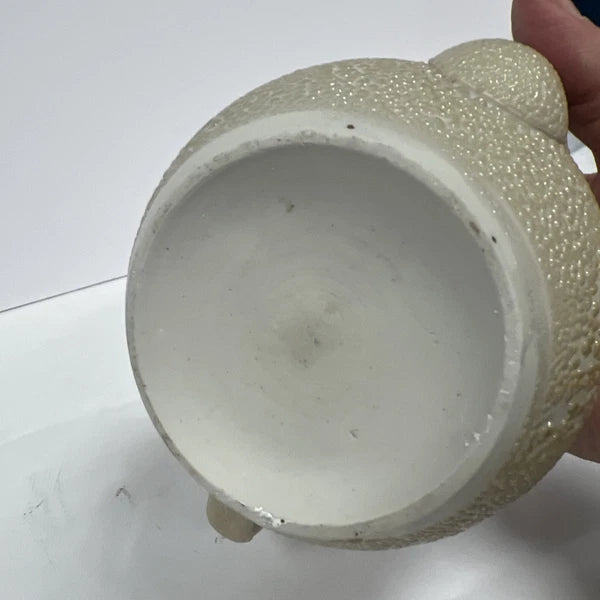 Japanese Pottery Impasto Enamel Decorated Teapot Early 1900's Lid Cracked