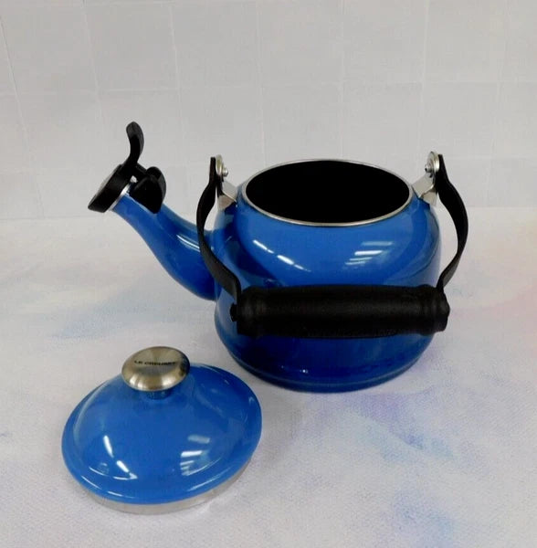Le Creuset Enamel on Steel 1.25 Quart Demi Tea Kettle, Marseille Blue - New