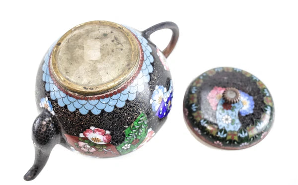 Japanese Cloisonne Enamel and Gold Stone Flakes Teapot, 19th Century