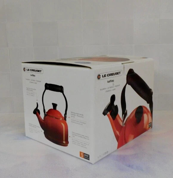 Le Creuset Enamel on Steel 1.25 Quart Demi Tea Kettle, Marseille Blue - New