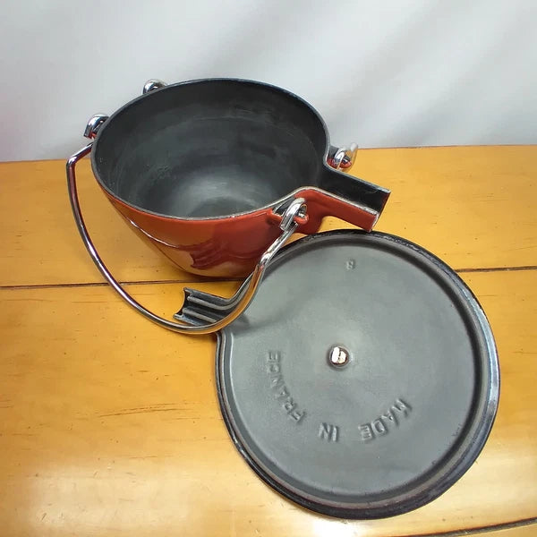 Staub La Theiere French Cast Iron 1 qt Red Tea Kettle Enamel Pot Made in France