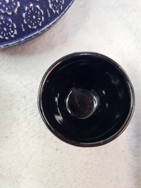 PRIMULA 34oz Blue Floral TEAPOT And Cups Cast Iron , Mesh tea Infuser Enamel New