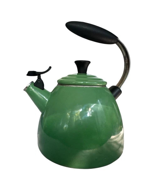 Le Creuset Halo Lime Green Enameled Tea Kettle Green Whistling