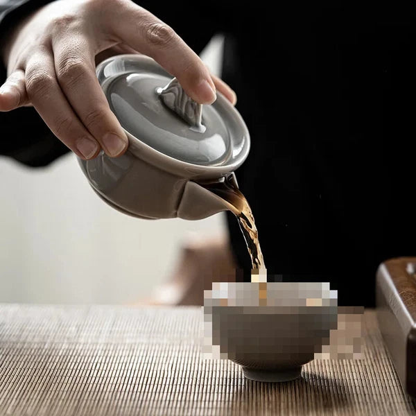 Ice Gray Enamel Pot Ceramic Teapot Teacup Handmade Iceberg Tureen Make Ceramic