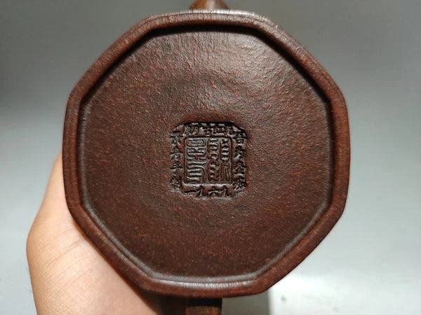 Purple Clay Teapot Tea Pots Strainer Octagonal Dual Tone Enameled Cloisonne