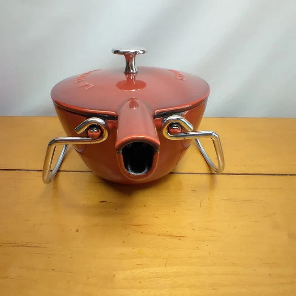 Staub La Theiere French Cast Iron 1 qt Red Tea Kettle Enamel Pot Made in France