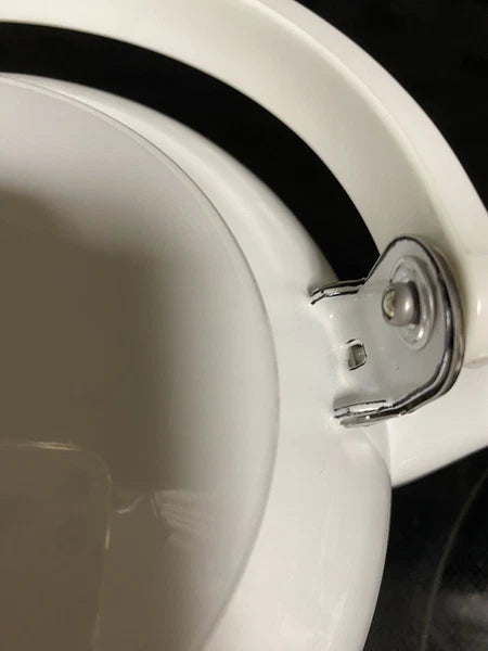 Vintage Enamel Lincoware Tea Pot Kettle White with Plastic Handle-Blue Flowers